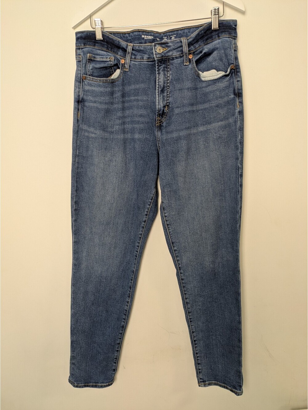 Old Navy High-Rise O.G. Straight Extra Stretch Medium Wash Jeans – Size 14 Tall